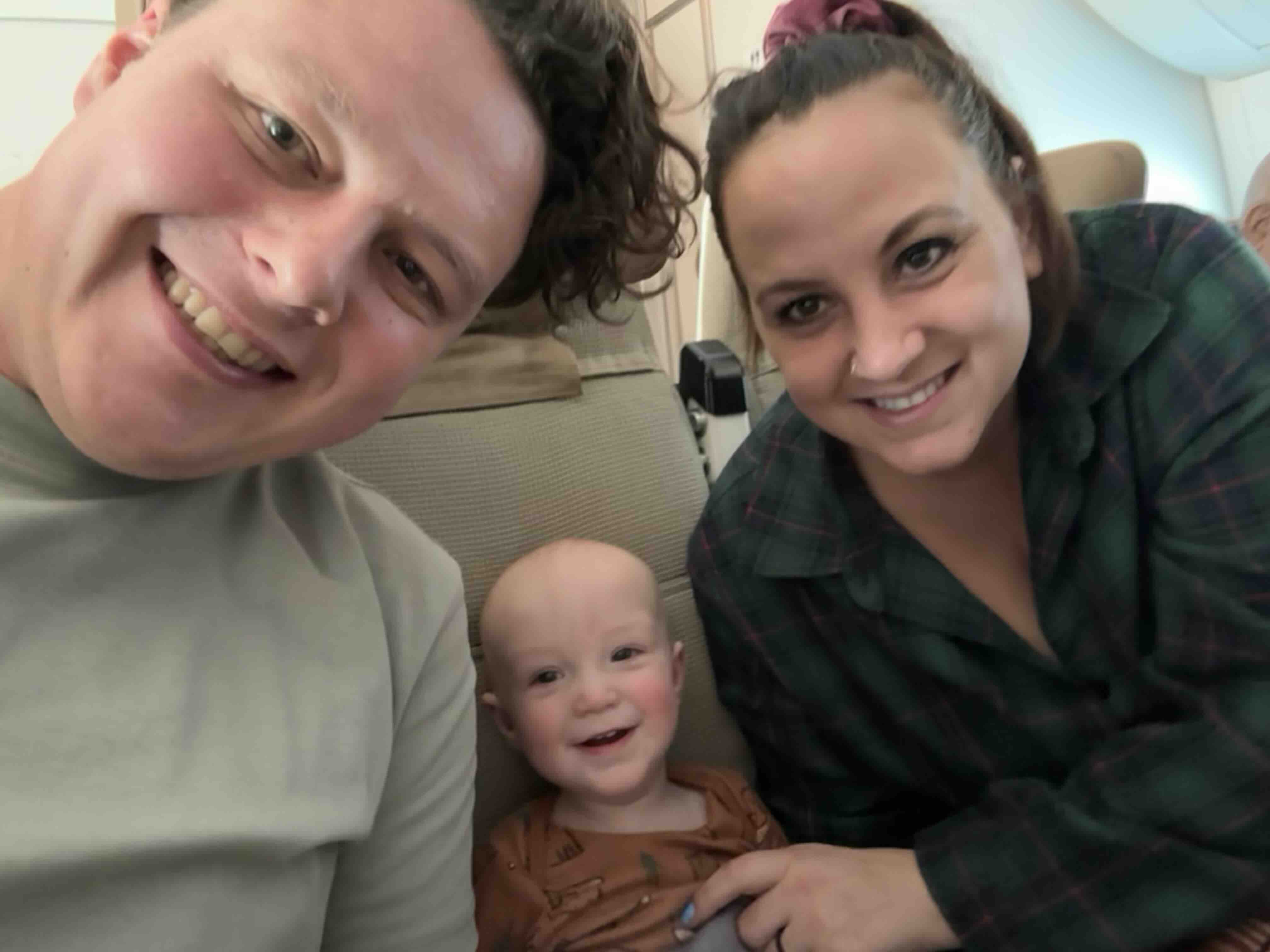 family on the plane